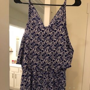 White and blue romper